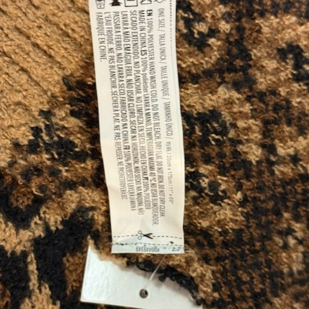 Retro Leopard Print Oblong Knit Scarf - Picture 16 of 16